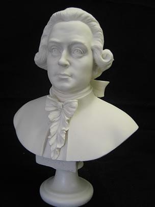 MARVELOUS WOLFGANG AMADEUS MOZART BUST SCULPTURE STATUE